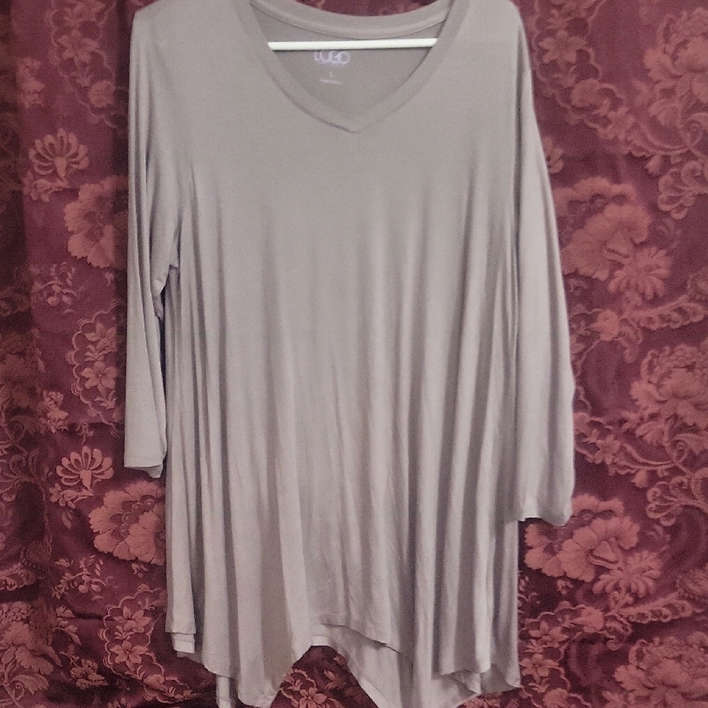 LOGO by Lori Goldstein Purple Tunic Top